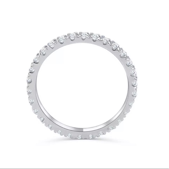 ✨18K Dainty White Gold Eternity Band✨ - Picture 2 of 6